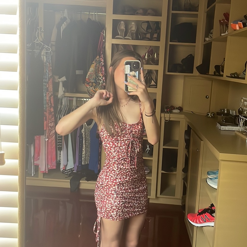 Red flower dress
